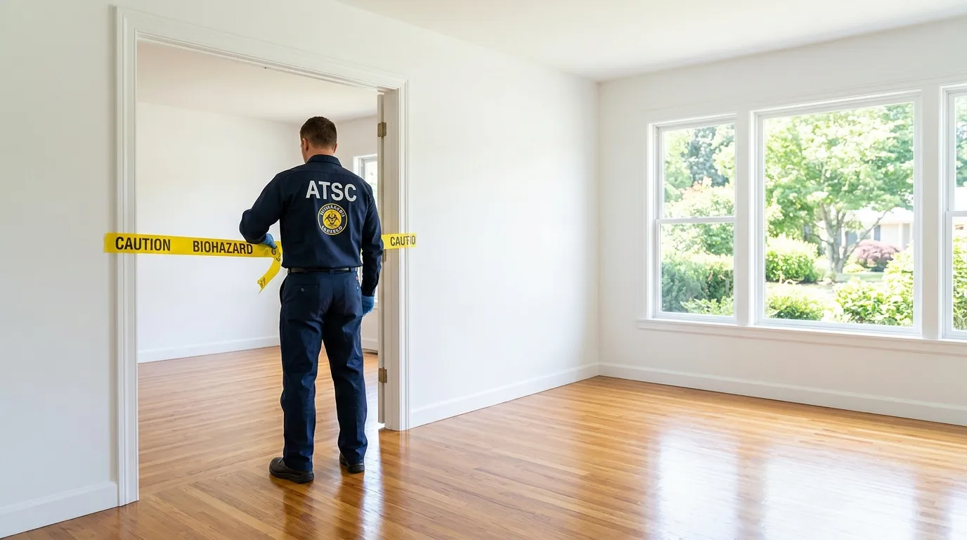 Certified biohazard cleanup crew performing Decomposition Cleanup in Stonecrest